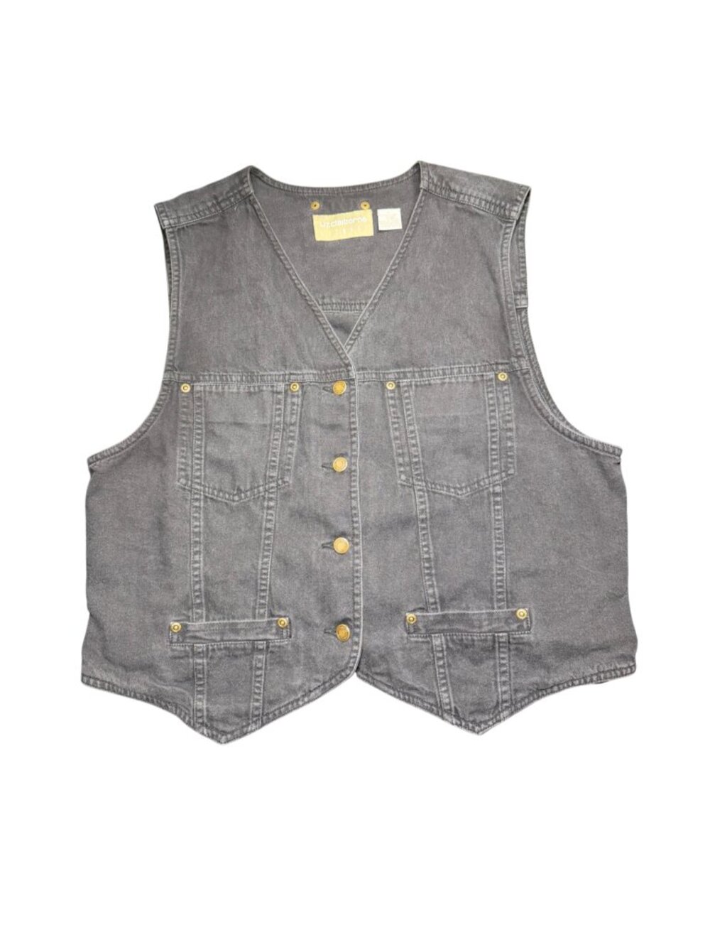 Vintage Liz Claiborne Black Denim Vest